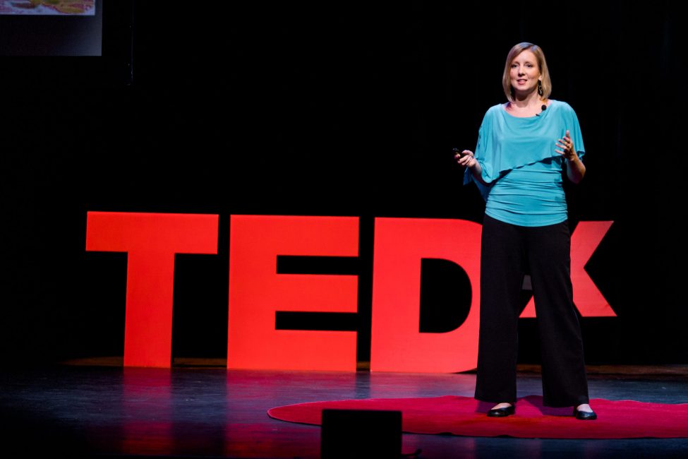 Jen Aly on TEDx stage